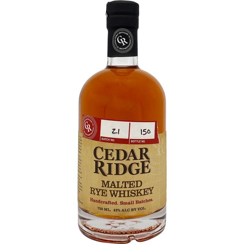 CEDAR RIDGE MALTED RYE WHISKEY